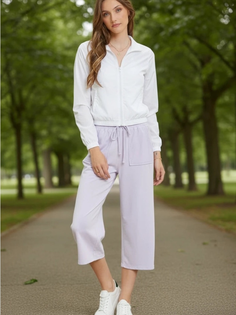 NWT Heyson Relaxed Drawstring Capri Pants in Light Lavender